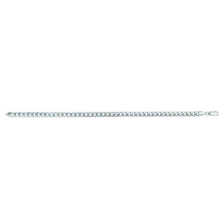 Royal Chain WHMC150-22 14K White Gold Semi Solid Miami Cuban Chain with Lobster Clasp