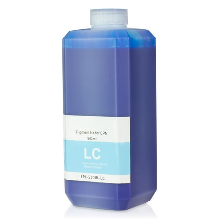 1 PK - Epson Compatible Light Cyan Pigment Refill Ink Bottle 500ML (16.91 fl oz) Bottle + Refill Tool Kit by