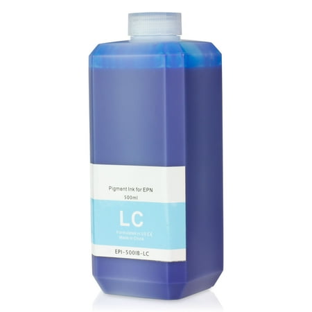 Green Bottled Ink Refill 1 PK - Epson Compatible Light Cyan Pigment Refill Ink Bottle 500ML (16.91 fl oz) Bottle + Refill Tool Kit by SOJITEK ()