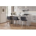 thumbnail image 3 of LumiSource Grey Toriano 26" Fixed Height Counter Stool - Set of 2, 3 of 4