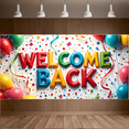 thumbnail image 2 of LUUFILx Welcome Back Banner for Office School Decorations with Balloons Colorful Pencils Party Supplies and Festive Backdrop for Event Celebration Classroom Decor, 2 of 9
