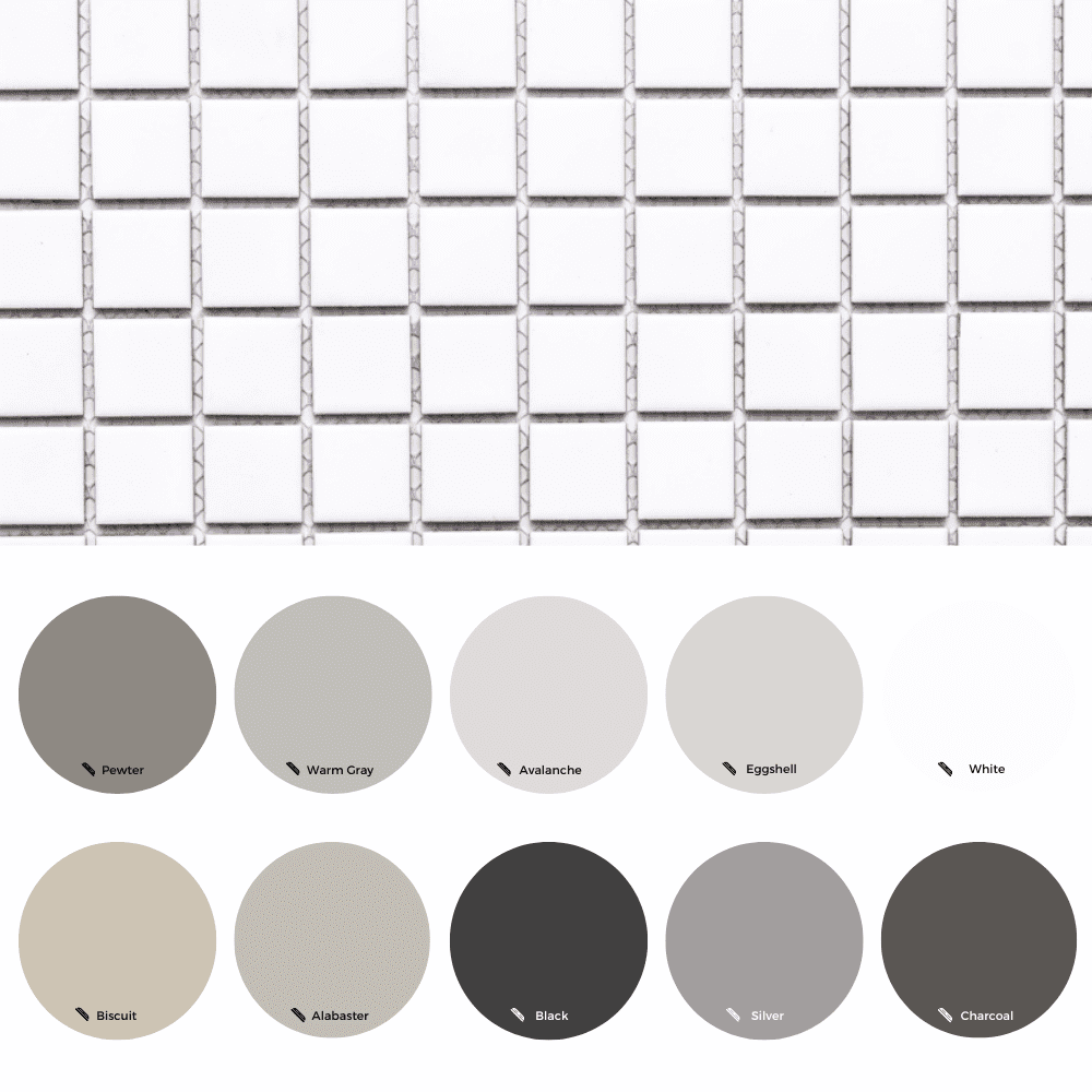 The Tile Life Cube 12" x 12" White Matte Porcelain Mosaic Floor and Wall Tile 11-Piece
