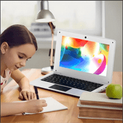 TOPOSH Mini Laptop Student, Intel Celeron N4000, 8GB+128GB, Laptop 10.1 1280*800P, Windows 10, White Laptop
