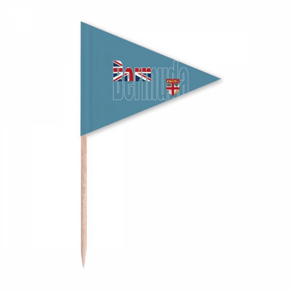 Bermuda Country Flag Name Toothpick Triangle Cupcake Toppers Flag