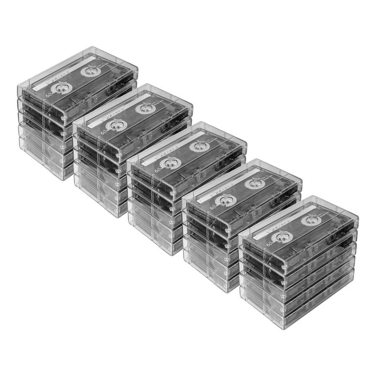 Malelo 50 Pack Audio Cassette Tape Case Clear/Clear