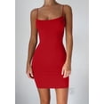 thumbnail image 3 of Color sólido verano falda de tirantes delgada sin tirantes sexy vestido elástico Irfora Rosa L, 3 of 5