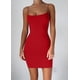 thumbnail image 3 of Color sólido verano falda de tirantes delgada sin tirantes sexy vestido elástico Eccomum Negro L, 3 of 5