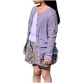thumbnail image 3 of Xfvqtps Girls Sun Protection Clothing Thin Cardigan Solid Color Long Sleeve Cute Breathable Sunscreen Clothing Purple, 3 of 8