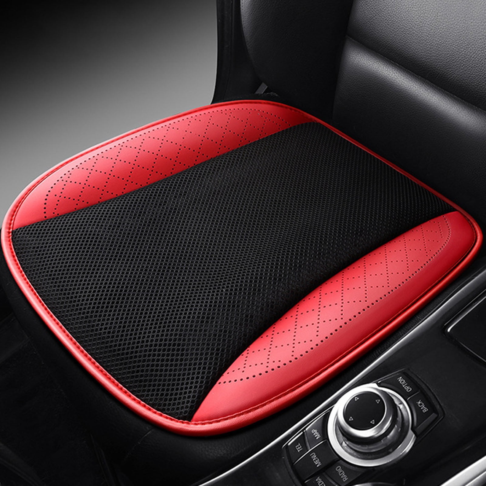 MeiBoAll Standard Size Ventilated Seat Cushion with Lumbar Support, Air  Flow Breathable Back Support Cushion, Car Seat Cushion Cool Pad for Comfort