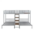 thumbnail image 3 of Metal Triple Bunk Beds with Storage Shelves, Industrial Twin Over Twin & Twin Bunk Bed with Staircase, Full-length Guardrails and Steel Slats for Teens Adults Bedroom, No Box Spring Needed, Silver, 3 of 7