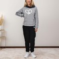 thumbnail image 2 of Gibobby Set Pants y Sudadera Mujer Traje deportivo para mujer, estampado de amor, manga larga, conjunto deportivo de dos piezas, cómoda sudadera con capucha, (Gris,XL), 2 of 5