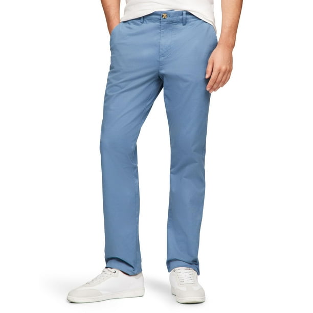 Pantalones chinos Tommy Hilfiger, elásticos, de corte personalizado, azules, para hombre