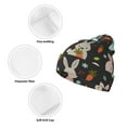 thumbnail image 3 of Pofeuu Rabbit Is Eating Carrots Print Beanie Hat for Men Women Knit Winter Hat Warm Cuffed Skull Beanie Slouchy Soft Unisex, 3 of 6