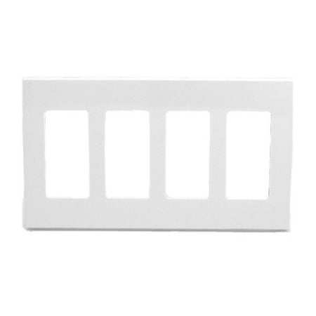 - Leviton 80312-SW 4-Gang Decora Plus Wallplate Screwless Snap-On Mount, White