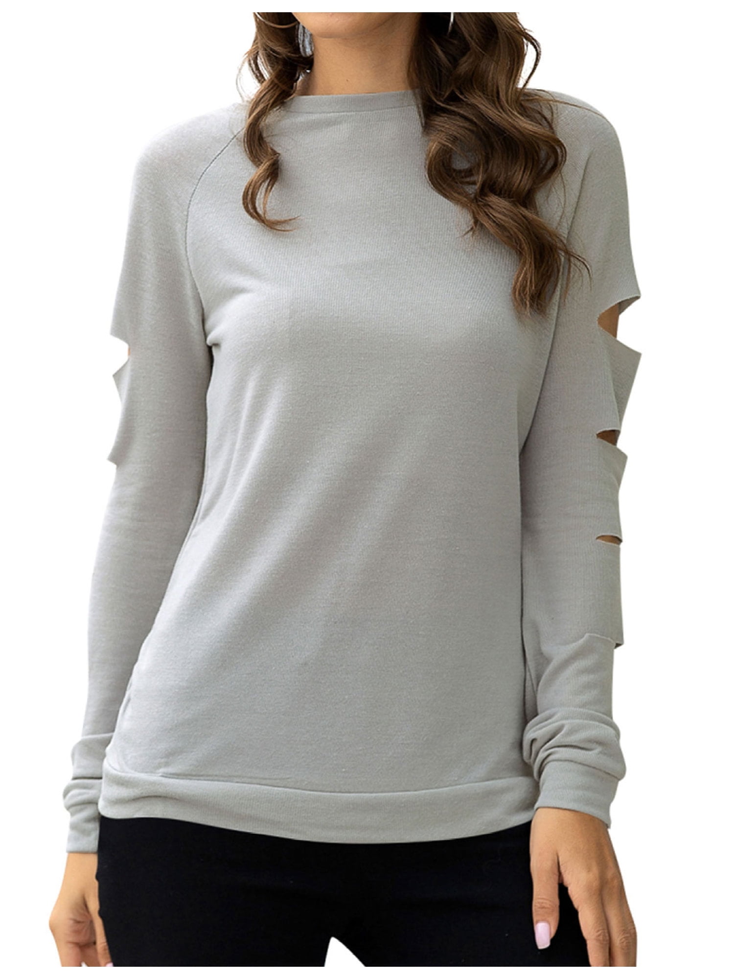 Felina Women's 2 Pack Long Sleeve Layering Crew Neck T-Shirts In 
