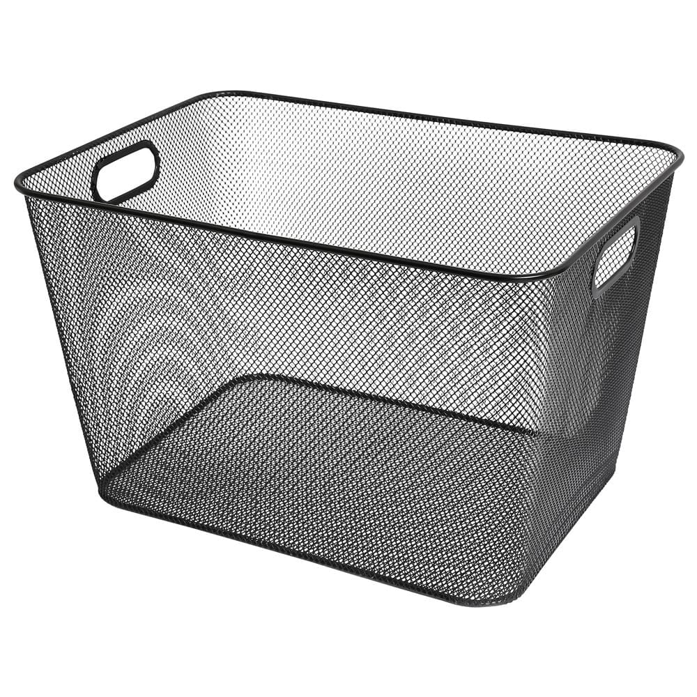 Ybm Home Household Black Wire Mesh Open Bin Shelf Storage Basket Organizer Black For Fruit Vegetable