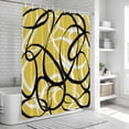 thumbnail image 6 of Yellow Geometric Bathroom Shower Curtains with 12 Hooks Polyester Waterproof Shower Curtain for Stalls and Bathtubs Farmhouse Abstract Black White Striped Decorative Bathroom Curtain 36x72 Inches, 6 of 9