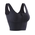 thumbnail image 1 of con cierre frontal con cremallera sin aros acolchado Racerback Entrenamiento Gimnasio Yoga es negro Sunnimix Sujetadores deportivos para mujer, 1 of 7