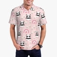 thumbnail image 3 of Balery Cute Cartoon Panda Printed Men’s Short Sleeve Polo Shirt, Midweight Men's Shirt,Golf Polo shirts -Small, 3 of 9
