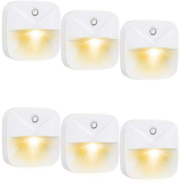 6 Pieces Sensor Night Light Intelligent LED Night Light Induction Night Light Warm LED Sensor Light for Bedroom, Closet, Kitchen, Bathroom, Stairs, Hallway, Children's Room