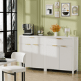 thumbnail image 6 of Aufeile Sideboard Buffet Cabinet with Storage Drawers, Adjustable Shelves for Dining Room, Kitchen, Living Room, White, 6 of 9