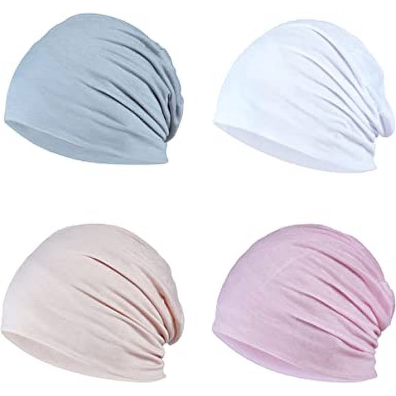 Nvzi Summer Cotton Thin Beanies Soft Stretch Hip-Hop Sleep Caps for Men Women