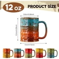 thumbnail image 3 of 12oz Glaze Ceramic Beer Cup - Coffee Mug Tea Cup with Handle for Office and Home Microwave and Dishwasher Safe - Birthday Gift (Blue and Orange), 3 of 16