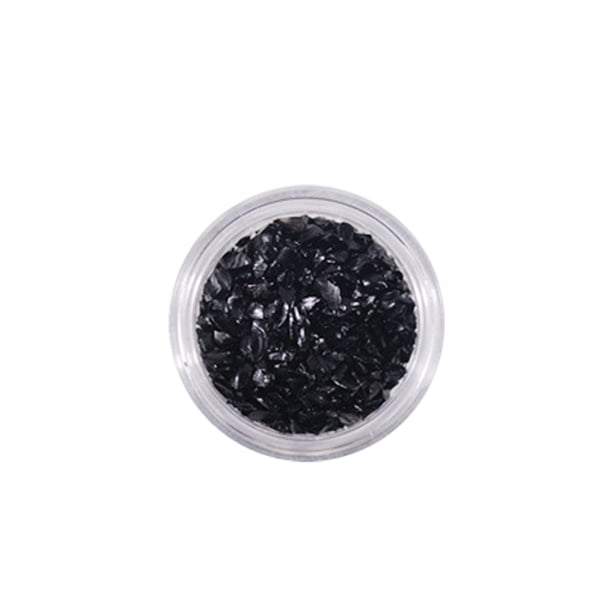Qarigey Arte de uñas, piedras de vidrio trituradas, fragmento de cristal brillante, accesorios de manicura, fabricación de joyas para Arte de uñas Negro