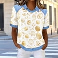thumbnail image 5 of Mifsaly Waffle-Knit Easter Shirts for Women Floral and Cute Animal Printed T-Shirts Collared Short Sleeve Casual Tops Happy Festival Basic Tee XL, 5 of 6