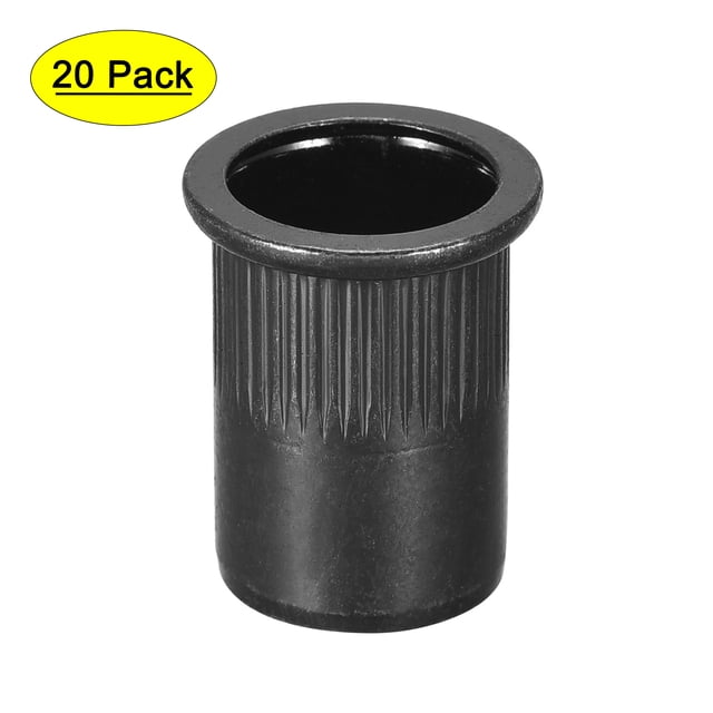 Uxcell Écrous Rivets en Acier au Carbone Plaque de Fixation Noir M12 20 Pcs