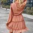 thumbnail image 5 of Vestidos Para Mujer Cuello en V Cintura Erógena Color Sólido Gasa Otoño Invierno Manga Larga Media Pantorrilla Vestido Acampanado Odeerbi ODB184453, 5 of 5