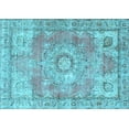 thumbnail image 1 of Ahgly Company Indoor Rectangle Medallion Light Blue Traditional Area Rugs, 7' x 9', 1 of 4