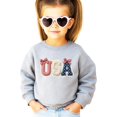 thumbnail image 2 of Ink-Printed USA Coquette Bow Sweatshirt for Women Girls Kids Patriotic July 4th Family Matching Gray Sweatshirt Youth XS, 2 of 8