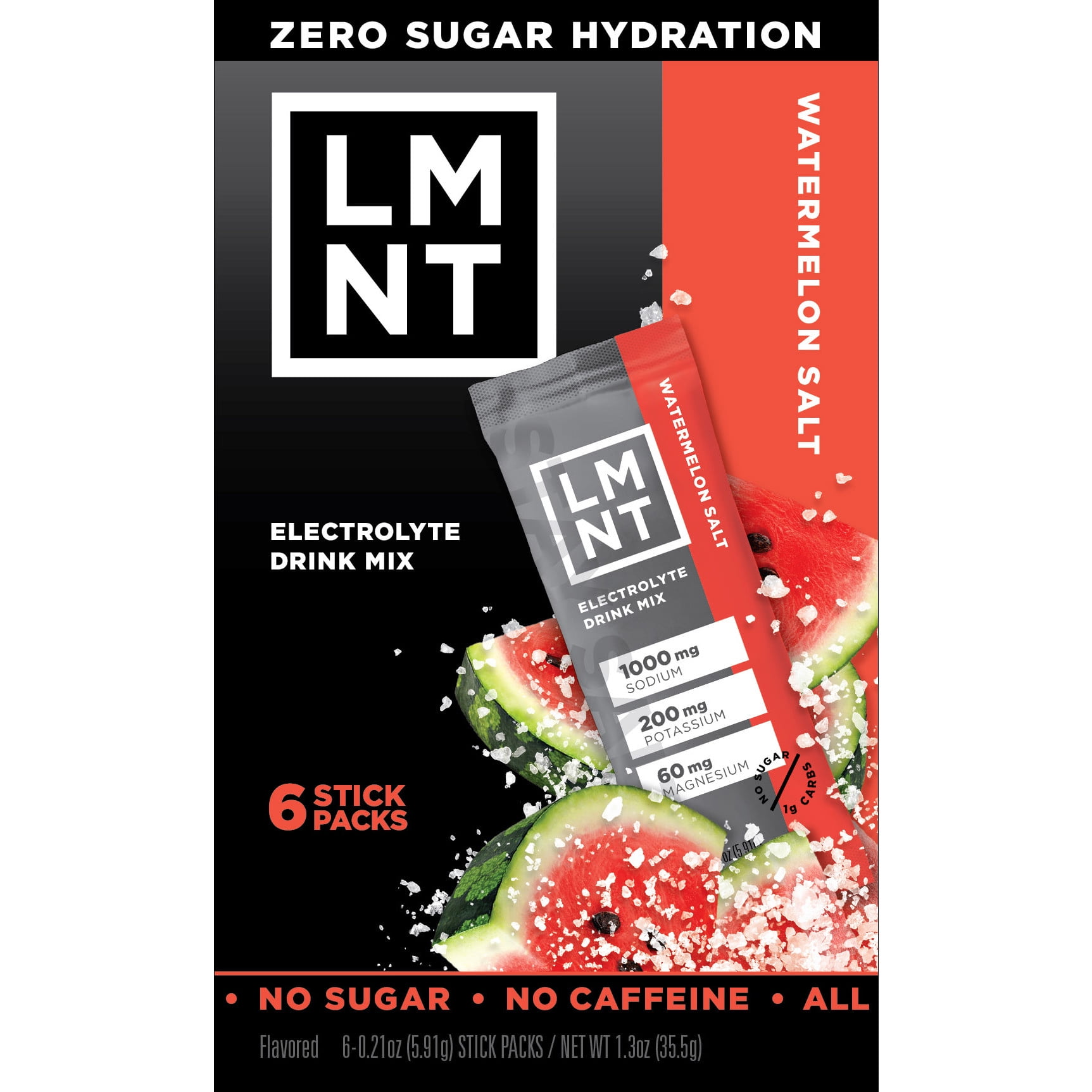 (5 pack) LMNT Zero Sugar Electrolyte Drink Mix - Watermelon - 6ct