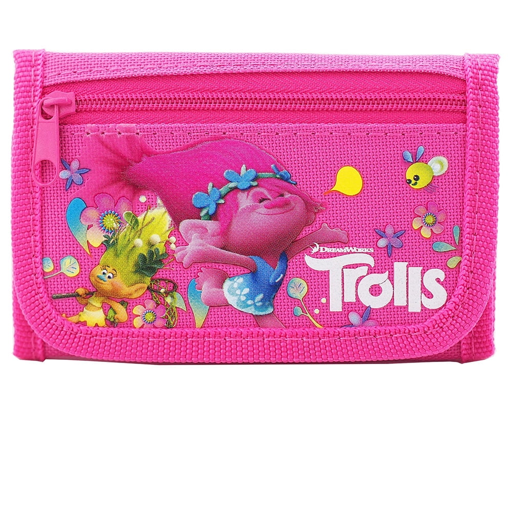 pink trifold wallet