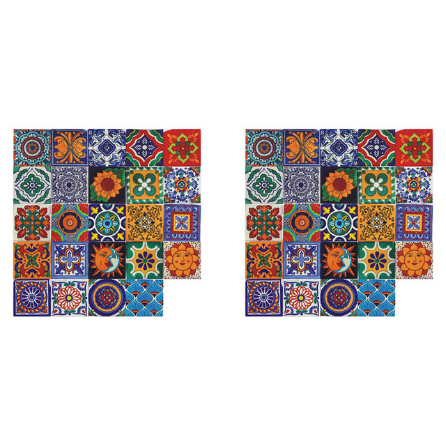 48PCS Self Adhesive Mosaic Brick Tile 3D Sticker Kitchen Bathroom Wall Stickers -10X10cm,48 x Wall Stickers