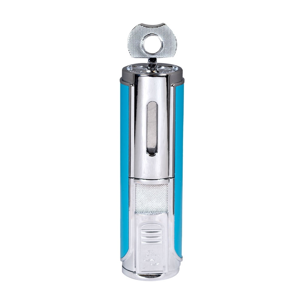 Rocky Patel Envoy 5 Torch Lighter - Chrome and Soft Touch Sky Blue