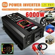 6000W Power Inverter DC 12V to AC 110V /120V Car Sine Wave Converter Dual USB