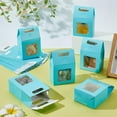 thumbnail image 4 of 24 cajas de regalo azules con asa, cajitas para dulces, cajas de regalo de papel tipo gable, cajas para fiestas, cajas para caramelos con ventana, 4 of 9