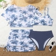 thumbnail image 2 of CAICJ98 Girls Swimsuit 4 Piece Bathing Suits Cute Bow Tropical Floral Bikini Tankini Sets with Cover Ups Beach Skirt (Navy,8-9 Years), 2 of 6