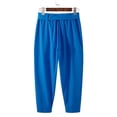 thumbnail image 4 of XuJwPNcy Mens Pants Lightweight Fashion Harem Pants Soft Tie Side Trousers with Pockets Loose Casual Outfit Clothing(Blue,Small), 4 of 7