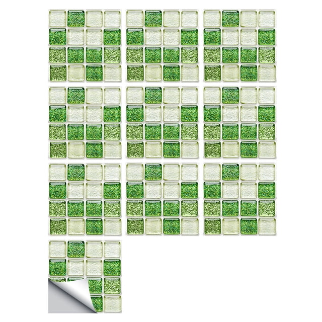 Cqxid Wall stickers Under $5 1Set 10pc Self Adhesive Tile 3D Sticker Kitchen Bathroom Wall Sticker Decoration