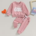 thumbnail image 2 of sususu Baby Girl Long Sleeve Pullover Sweatshirt and Pants Winter Clothes Set for Toddler Girls Cozy Two Piece Outfit ,Pink,12-18 Months, 2 of 7