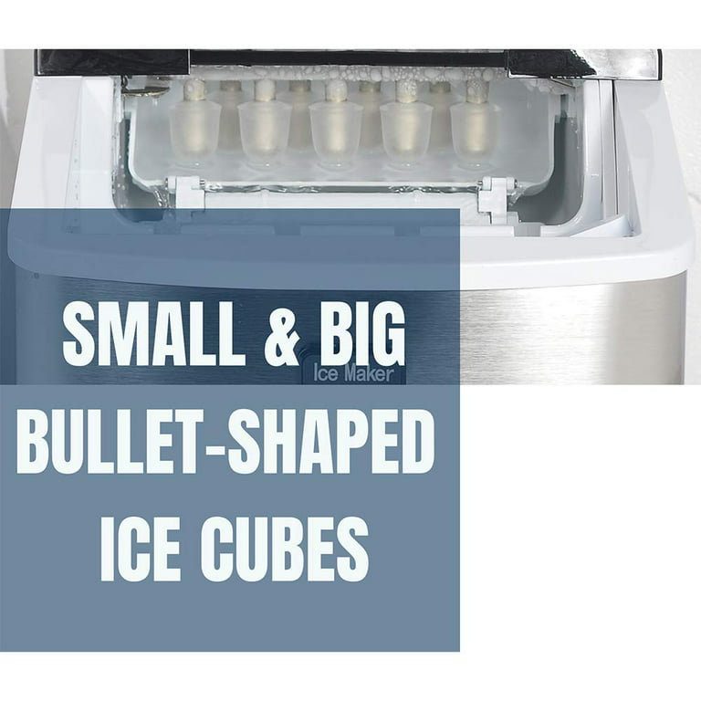 Smad Portable Ice Bullet Maker Countertop 26 lbs/Day Home Bar Kitchen Silver