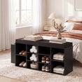 thumbnail image 4 of ELLEGNT Shoe Bench with Umbrella Stand - Padded Seat, Adjustable Shelves for Entryway Storage, Black, 4 of 7