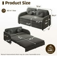 thumbnail image 2 of 52.4'' Pull Out Couch Full-Size, Futon Sofa Bed, Convertible Sleeper Sofa Bed with USB Port, Storage Pockets, 2 Pillows, Modern Chenille Loveseat Couches for Living Room, Small Space, Grey, 2 of 9