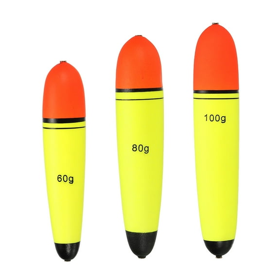 EVA 2.1oz 2.8oz 3.5oz Fishing Slip Bobbers Float, Yellow, 3 Pack
