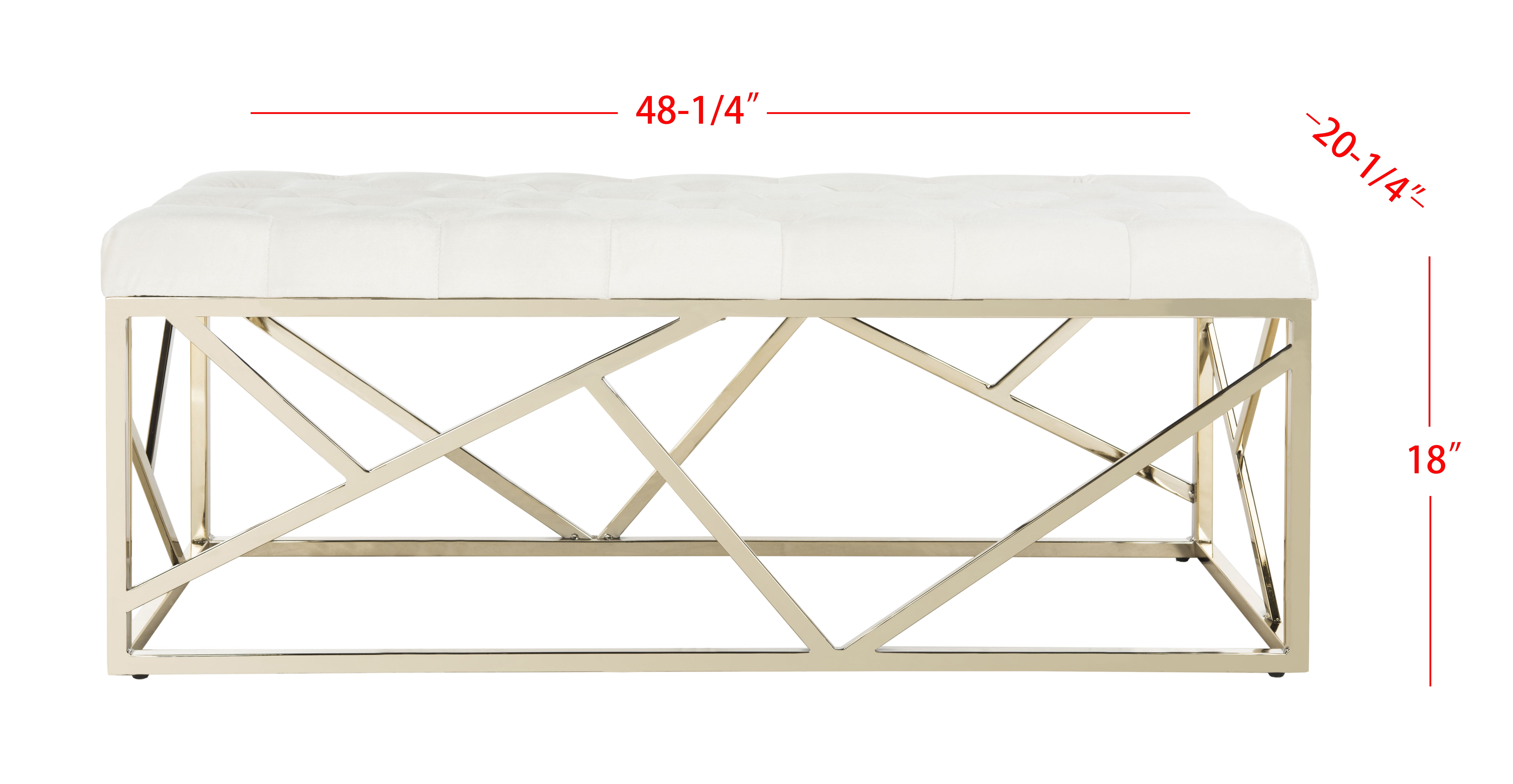 Safavieh Farah Modern Glam Rectangular Tufted Bench