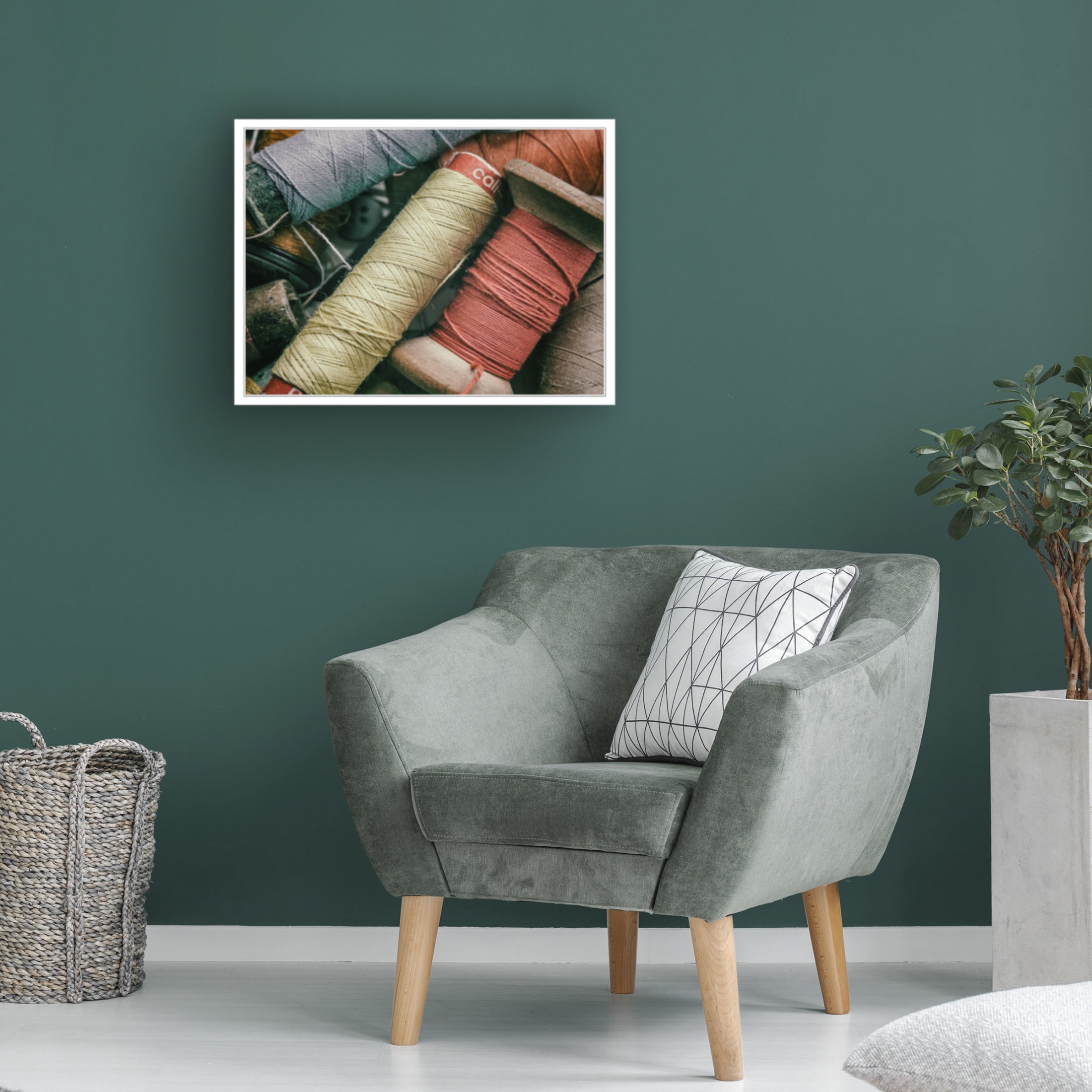 Canvas Wall Art - Yury A Melnikov 'Thread And Sewing Pins 3' Wall Art for Living Room, Bedroom, or Office Décor by Trademark Fine Art - 47 x 35 Inches