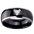 thumbnail image 2 of Tungsten Phoenix 8mm Glossy Black 2 Tone Dome Polished Edges Men Ring, 2 of 2